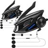 WAYXIN confezione da 2 WAYXIN X6S interfono per moto, sistema interfono a rete integrato, dual-chip per cuffie audio multitasking, cuffie da casco per un massimo di 8 motociclette