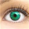 GLAMLENS Lenti a contatto colorate verde Madrid Green - con porta lenti a contatto - verde naturali in silicone idrogel - 2 pezzi - DIA 14,00 - senza correzione 0.00 diottrie lente a contatto