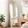 Clevich Specchio da Terra Curvo, 150 x 50 cm, Specchio da Parete con Cornice in Alluminio per Camera da Letto,Bagno,Ingresso e Corridoio, Oro