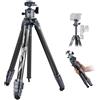 NEEWER LITETRIP LT34 Treppiede Viaggio Fibra Carbonio 62 Testa Panoramica Rimovibile 360°, Asse Centrale, Fibbia Sgancio Rapido, Piastra Arca QR Compatibile con Peak Design Capture V3, Max:2lb/10kg