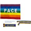 1 Bandiera della pace 90x150 cm con asola no war CON 1 FASCIA PACE 100X10CM