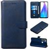 generale ompatibile con XIAOMI REDMI NOTE 8T / M1908C3XG CUSTODIA cover STAND flip libro MAGNETICA GEL SILICONE TPU protezione eco pelle protezione PORTAFOGLIO porta carte (Blu)