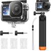 TELESIN Kit custodia impermeabile 45 m per DJI Osmo Action 5 Pro/4/3 | Fogli antiappannamento inclusi | Impugnatura galleggiante inclusa | Per immersioni e snorkeling fino a 45 m | Uso quotidiano