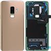 Senza Marchio (KIT) Copri Batteria + biadesivo + lente compatibile con SAMSUNG GALAXY S9 Plus G965F G965 S9+ Ricambio Vetro Posteriore Back Cover Retro Scocca adesivo + lente obbiettivo CAMERA (gold oro)
