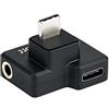 JJC Adattatore microfono USB‑C 3,5 mm solo per DJI Osmo Action 1ª Gen, adattatore audio ricarica microfono TRS 3,5 mm, porta Type‑C ricarica/dati, non compatibile con Action 2/3/4/5 Pro/6