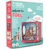 Ambientazione 3D in legno Welcome to Paris Tv Retrò con luci led