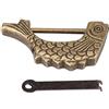 Walfront Lucchetto Cinese Walfront, Serratura a Forma di Pesce in Bronzo, 59 × 31 mm, Chiave per Cassetto, Colore Bronzo