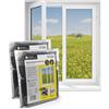 EASYmaxx Zanzariera per finestra con chiusura a strappo | Rete Anti-Insetti tagliabile fino a 130 x 150 cm | Facile installazione - senza forare e avvitare | Rete antizanzare autoadesivo [Nero]