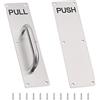 GINZER Maniglia per porta in acciaio inox, piastra in lega di alluminio per tirare e spingere la maniglia per porta scorrevole con viti, 300 x 80 mm