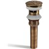 ANKROYU Tutto il lavandino in rame scaricano premium design antico lavandino bagno non perdita di drenaggio rapido stabile durevole per base di rame a base standard 380 g (Con buco)