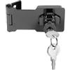 Litensh Lucchetto a serratura, chiusura a chiave con diverse chiavi, cassetto armadietto Serratura, Lucchetto Hasp, Chiusure Hasp, chiavistello, serratura per porte (Black 3 Inch)