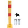 KATSU Tools KATSU Barriera Parcheggio Auto Dissuasore Posta Acciaio Solido Pieghevole Palo di Barriera di Blocco del Parcheggio per Auto Giallo e Rosso, Chiusura superiore, 70cm Altezza