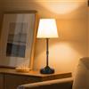 VEVOR Lampada da Tavolo Senza Fili con Paralume in Tessuto Batteria Ricaricabile Integrata da 5200 mAh, Lampada da Scrivania 16 x 16 x 40 cm Dimmerabile 3 Livelli per Camera da Letto, Nero