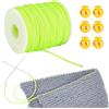NBEADS 55 metro di Cordoncino per Mantenere I Punti, Cordoncino Da Barbiere per Maglieria con Tubo In Gomma Cavo Da 2 mm con Cordino In Plastica per La Creazione di Gioielli, Giallo Verde