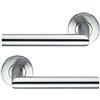 Bricard Tempo Disco 666452 - Coppia di maniglie per porta su rosetta in acciaio INOX, quadrate, 7 mm