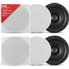 Pyle Diffusore da soffitto/diffusore da parete Pyle da 250 watt altoparlante integrato-altoparlante piatto a 2 vie da 8" (20 cm) come sistema audio stereo - facile installazione
