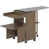 HOMCOM Armadio Asse da Stiro Pieghevole con Porta Ferro e Indumenti con Vano Aperto,154x55x87 cm, Marrone | Aosom Italy