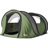 Outsunny Tenda da Campeggio Pop-Up 4-5 Persone, 2 Porte, 2 Finestre, Impermeabile, Verde | Aosom Italy