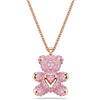 Swarovski Pendente Teddy, Orso, Rosa, Placcato color oro rosa