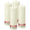 Bolsius Rustik Candela XXL - Avorio - 4 candele - Lunga durata di combustione 200 ore - non profumate - Include cera naturale vegana - senza olio di palma - 30 x 10 cm