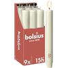 Bolsius - Candela XL rustica - 23 x 3 cm - avorio - in cartone da 9 pezzi - Lunghezza durata 15 ore - Non profumata - Contiene cera vegetale naturale - Senza olio di palma