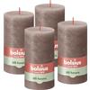 Bolsius Candele Rustiche a Colonna Shine 4 pz 130x68mm Tortora Rustico