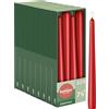 Bolsius Candele a punta liscia - Rosso - 32 pezzi in cartone - Durata 7 ore - Non profumate - Contiene guardia naturale delle piante - Senza olio di palma - 24,5 cm