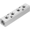 PATIKIL Collettore d'Aria, 4 Vie 6 Porte Uscita 1/4 Porta Uscita 1/2 Collettore d'Aria Alluminio Blocchetto Collettore d'Aria Inline Divisore Raccordo Distribuzione Compressore, Argento