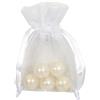 Piovaccari Bustina Organza Portaconfetti con Tirante Raso H 7,5 x 5 Cm White 10 Pz