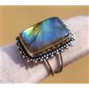 Brillante Pietra Labradorite 925 Argento Sterling Mano Anello Tutti Misura S-40