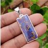 Pendente Fatti A Mano In Argento Sterling 925 Con Gemma Di Turchese In Rame