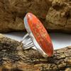 Arancione Rame Turchese Gemma 925 Argento Sterling Natale Anello Tutte le Misure