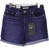 Levi's Classic Short Premium Big E Shorts Donna W28 Sbiaditi Whiskers Risvoltati