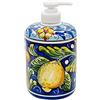 Sicilia Bedda - PORTASAPONE LIQUIDO IN CERAMICA DI CALTAGIRONE - Dipinto Interamente a Mano - Altezza 15 CM (Limoni)
