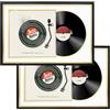 FramePro Cornice per dischi con 2 tappetini bifacciali (bianco su oro), cornici per album di jukebox per copertine LP 30,5 x 30,5 cm, display per dischi in vinile, cornice nera con finiture dorate