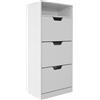 Relaxdays scarpiera con ripiano, HxLxP: 140x60x24 cm, per 14 Paia, 3 ribalte, Ingresso, Stretta