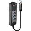 Lindy Hub USB 3.0 e convertitore Gigabit Ethernet Lindy