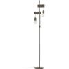 Eglo Lampada da terra Townshend 4, due lampada da terra fiamme | Vintage, industriale, metallo, lampada da terra, lampada da soggiorno in antico marrone, lampada con interruttore, E27