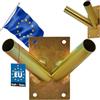 KOTARBAU® Base supporto per bandiera doppio base per aste portabandiera staffa per montaggio a parete zincata a caldo dorato