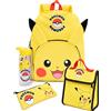 Pokémon Pikachu Zaino Set bambini Bottiglia Per Bambini A 4 Pezzi