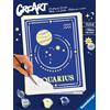 Ravensburger CreArt Serie Trend D Zodiaco: Segno dell'Acquario, Kit per Dipingere con i Numeri, Contiene una Tavola Prestampata, Pennello, Colori e Accessoriper tutti i creativi dai 12+ anni