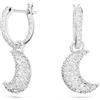 Swarovski Luna Orecchini Pendenti, con Cristalli Swarovski, Placcati in Tonalità Rodio, Bianco