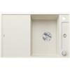BLANCO AXIA III 45 S-F, Silgranit bianco morbido, tipo di montaggio: a filo, reversibile, con tagliere in legno, 45 armadi, grande bacino, superficie facile da pulire