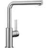 BLANCO LANORA 523122 - Rubinetto miscelatore di alta qualità in acciaio inox per la cucina, alta pressione, acciaio inox spazzolato