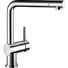 BLANCO LINUS-F 514025 - Rubinetto miscelatore da cucina, finitura metallica, cromato, alta pressione, per installazione fronte finestra, 1 pezzo