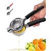 JOYIT Spremi Limone Manuale - Spremiagrumi Manuale in Acciaio Inossidabile, Spremi Lime con Tutti Gli Agrumi,Manico in Silicone, Anticorrosivo, Lavabile in Lavastoviglie (Nero)