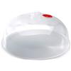 PlasticForte Coperchio Ventilato per Microonde - Coperchio per Microonde per Alimenti Senza BPA, Coperchio di Protezione del Piatto per Microonde con Maniglia, (Piatto da 25 Cm)