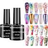 Senvenski Nail Foil Glue Gel, Gel di Transfer Colla Foil Unghie, 7.3ml x2 Tranfer Glue for Sticker per unghie Foil Transfer DIY Manicure Kit Set UV LED (TB007)