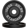 LIFERUN Dischi Palestra Set di 2, Pesi Bilanciere Olimpico 50 mm, Dischi Pesi Palestra Ghisa, Palestra e Home Gym, Pesi Bilanciere (2 x 10 kg)