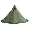 OneTigris Rock Fortress - Tenda a forma di tipi, per 4-6 persone, tenda a piramide con asta per tenda, 4 anni, colonna d'acqua 3000 mm, per esterni, campeggio, escursionismo, trekking (verde intenso)